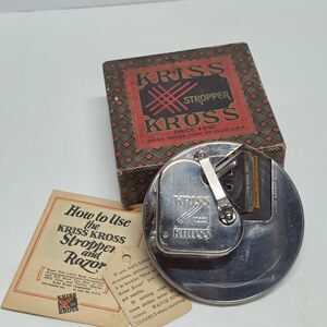 Vintage Kriss Kross Stropper Razor Blade Sharpener with original box and manual